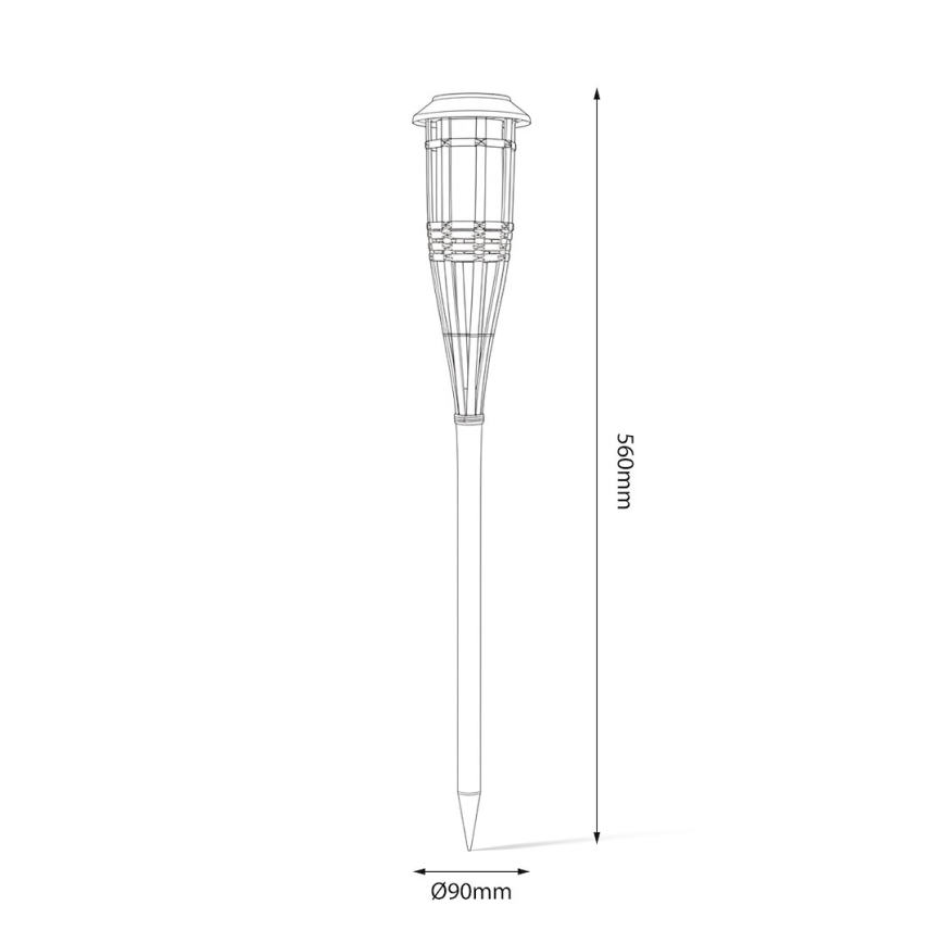 LED solarna svetilka BAMBOO LED/1,2V 150 mAh 1800K 56 cm IP44 bež