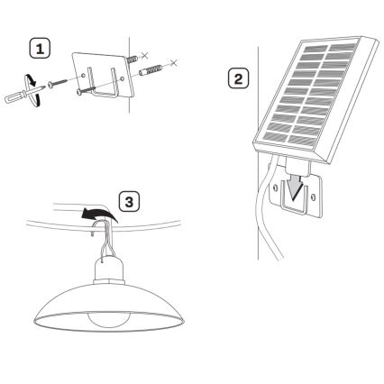 LED Solarna svetilka CELINA LED/1,8W/3,7V 2400 mAh IP44 + Daljinski upravljalnik