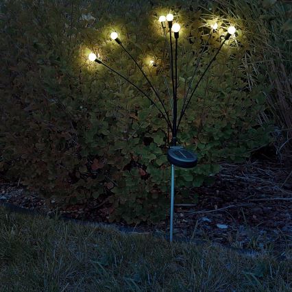 LED Solarna svetilka FIORINI 8xLED/1,2V 600 mAh IP44 črna