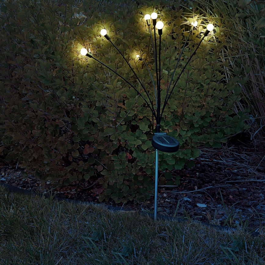 LED Solarna svetilka FIORINI 8xLED/1,2V 600 mAh IP44 črna
