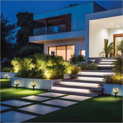 LED solarna svetilka GLEAM LED/1,2V 3000K IP44 40 mAh prozorna/črna