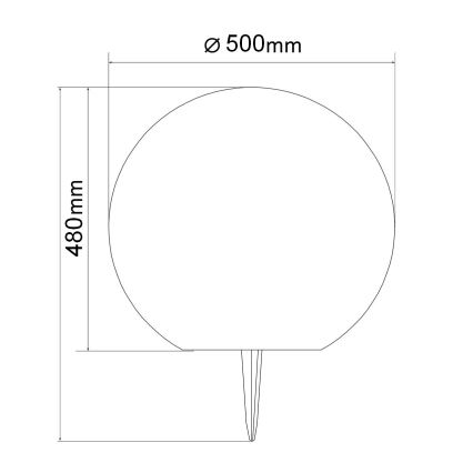 LED solarna svetilka KULA LED/3,7V 3000/4000/6500K, premer 50 cm, 2000 mAh, IP65, bela