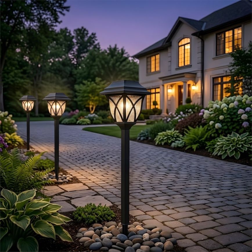 LED solarna svetilka LAWN LED/1,2V 100 mAh 3000K 44 cm IP44 črna