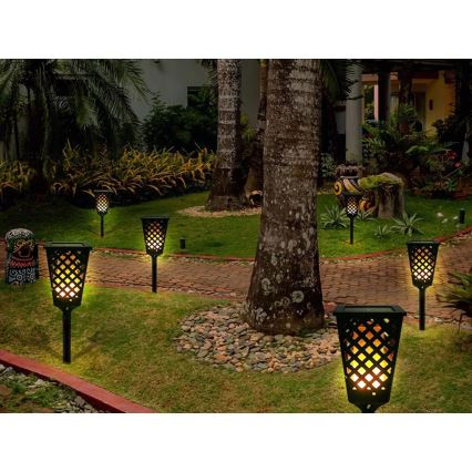 LED Solarna svetilka LED/0,6W/5,5V IP65 107 cm črna
