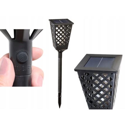 LED Solarna svetilka LED/0,6W/5,5V IP65 107 cm črna