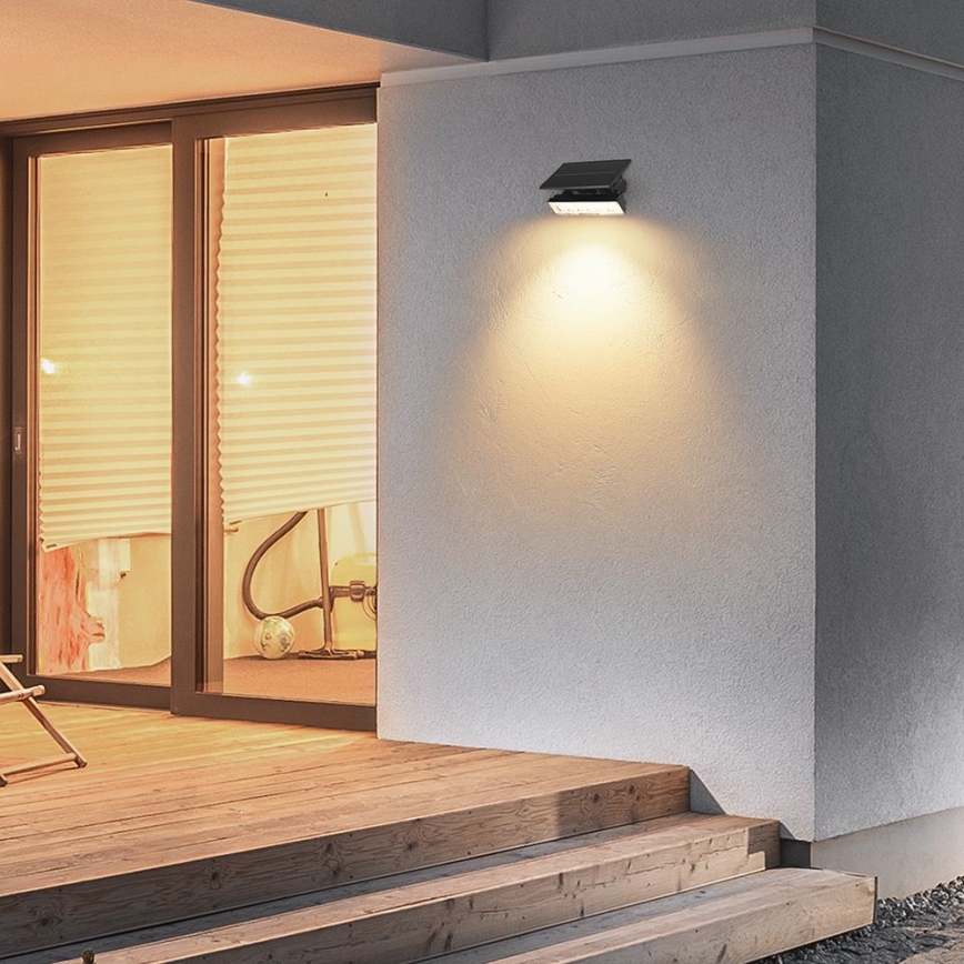 LED Solarna svetilka LED/0,9W/3,7V 3000K IP65 črna