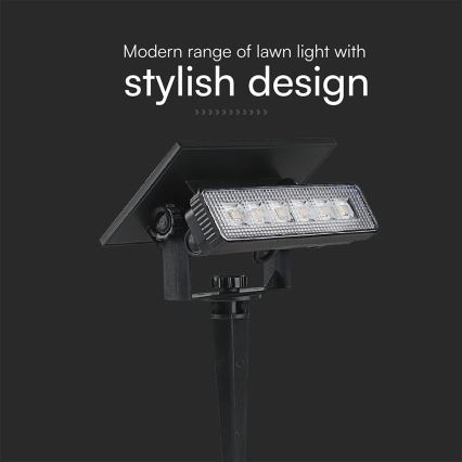 LED Solarna svetilka LED/0,9W/3,7V 3000K IP65 črna