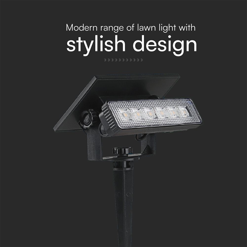 LED Solarna svetilka LED/0,9W/3,7V 3000K IP65 črna