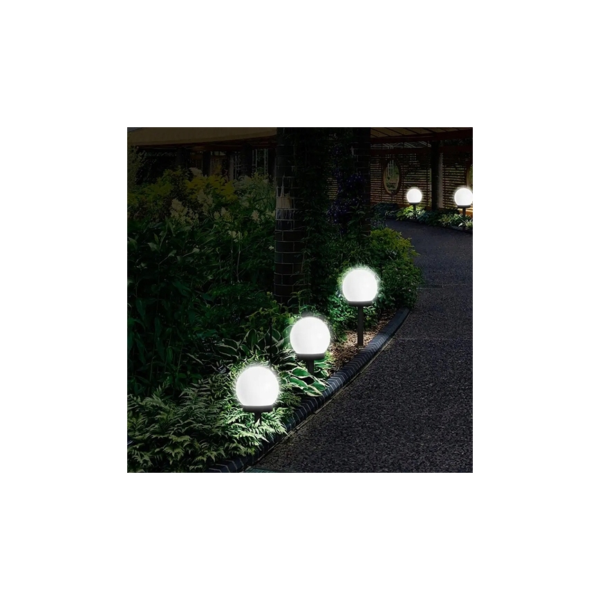 LED solarna svetilka LED/1,2V 6500 K 200 mAh premer 15 cm IP44 bela/črna