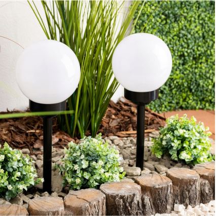 LED solarna svetilka LED/1,2V 6500 K 200 mAh premer 15 cm IP44 bela/črna