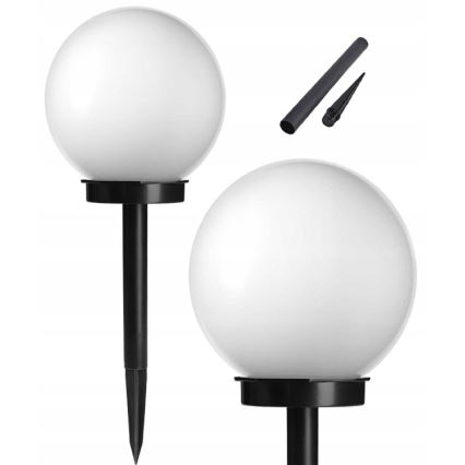 LED solarna svetilka LED/1,2V 6500K 200 mAh premer 10 cm IP44 bela/črna