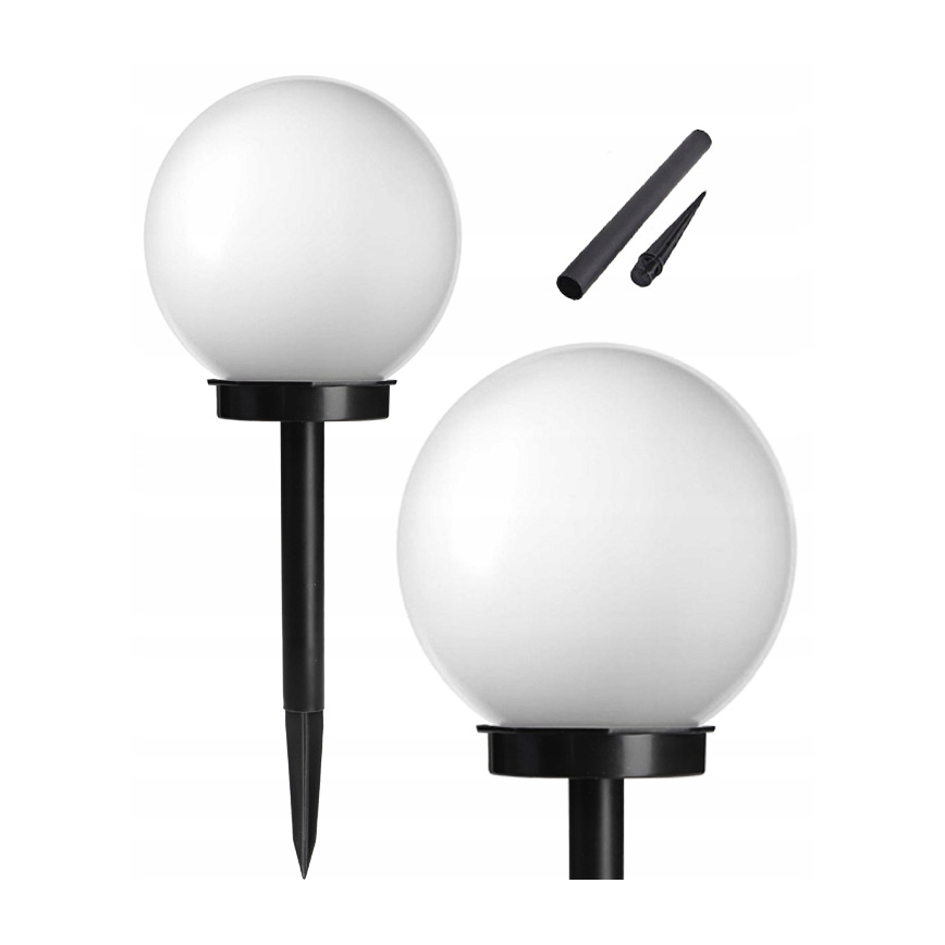 LED solarna svetilka LED/1,2V 6500K 200 mAh premer 10 cm IP44 bela/črna