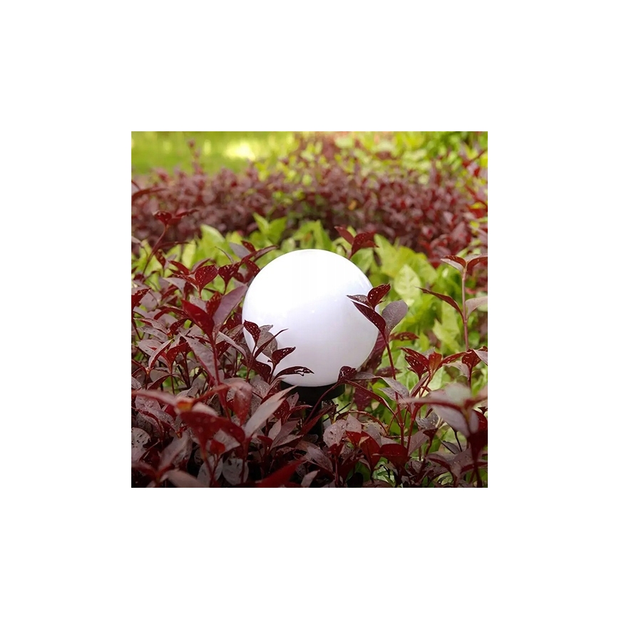 LED solarna svetilka LED/1,2V 6500K 200 mAh premer 20 cm IP44 bela/črna