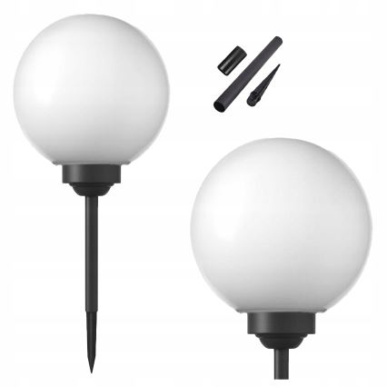 LED solarna svetilka LED/1,2V 6500K 200 mAh premer 20 cm IP44 bela/črna