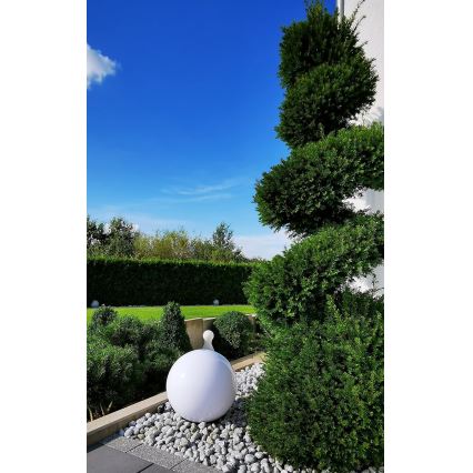 LED solarna svetilka LED/1,2V 6500K 200 mAh premer 25 cm IP44 bela/črna