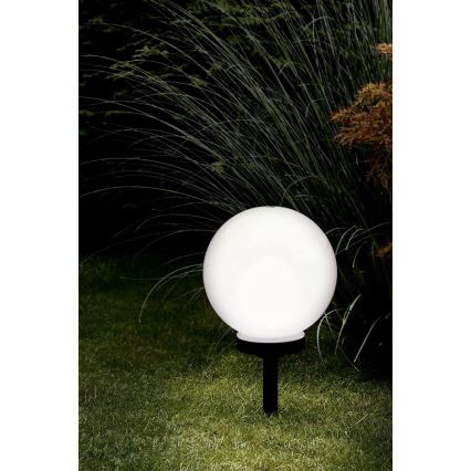 LED solarna svetilka LED/1,2V 6500K 200 mAh premer 25 cm IP44 bela/črna