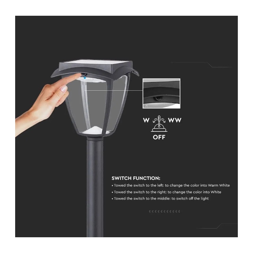 LED Solarna svetilka LED/2W/230V 93 cm 3000/6000K IP65