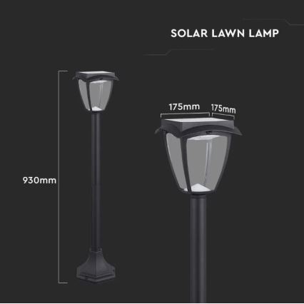 LED Solarna svetilka LED/2W/230V 93 cm 3000/6000K IP65