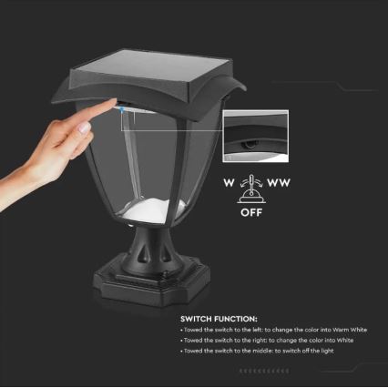 LED Solarna svetilka LED/2W/3,7V 3000/6000K IP65 2200 mAh