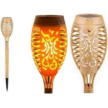 LED Solarna svetilka MINISPARK BAMBOO LED/1,8W/5,5V IP44 bež