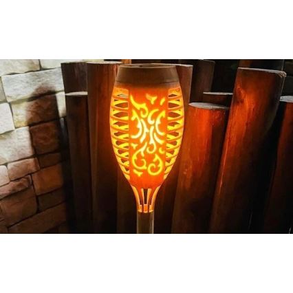 LED Solarna svetilka MINISPARK BAMBOO LED/1,8W/5,5V IP44 bež