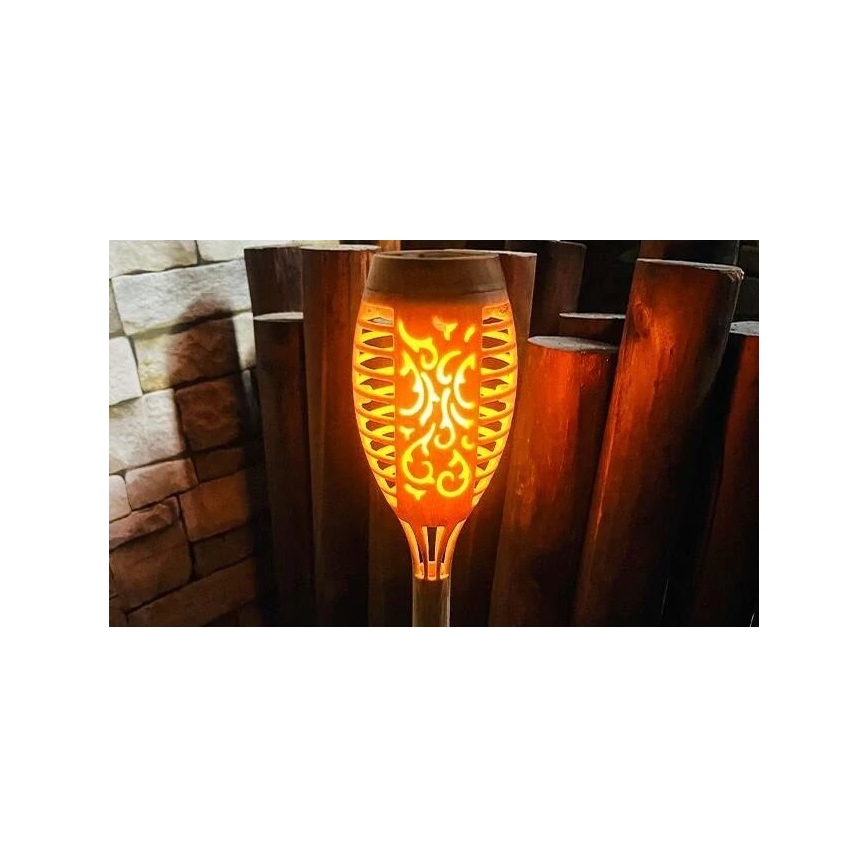 LED Solarna svetilka MINISPARK BAMBOO LED/1,8W/5,5V IP44 bež