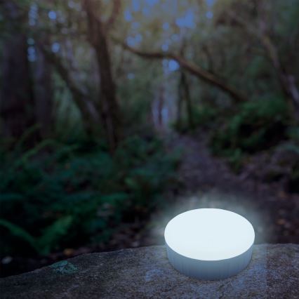 LED Zatemnitven polnilni solarna svetilka s funkcijo power bank K3 LED/2W/5,5V 6500K IPX4 1200 mAh črna/bela