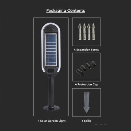 LED Solarna svetilka s senzorjem BOLLARD LED/5W/5,5V 70 cm 3000K IP65 2000 mAh