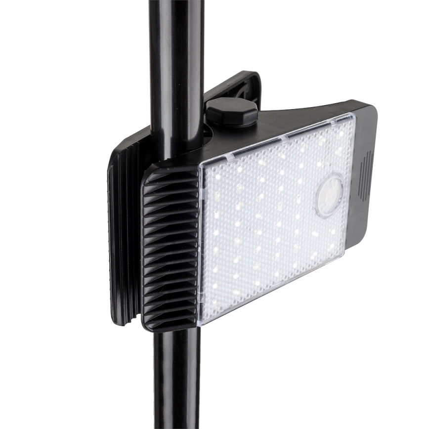 LED Solarna svetilka s senzorjem gibanja in mraka CLIPS LED/4W/1200 mAh 3,7V IP44 črna