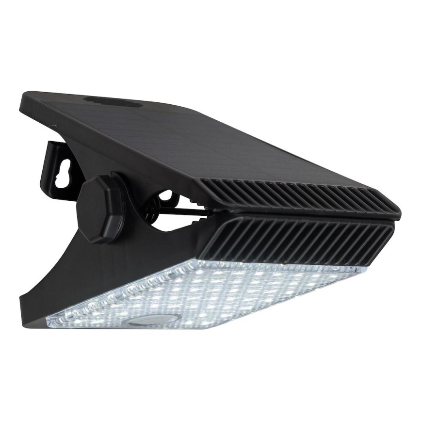 LED Solarna svetilka s senzorjem gibanja in mraka CLIPS LED/4W/1200 mAh 3,7V IP44 črna