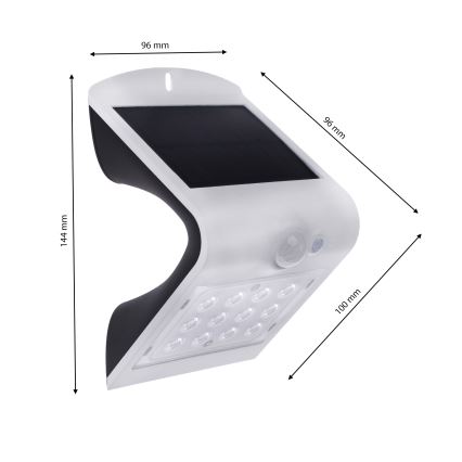 LED Solarna svetilka s senzorjem gibanja LED/1,5W/3,7V IP65