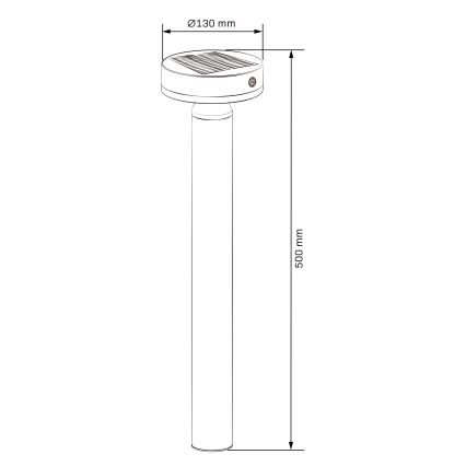 LED Solarna svetilka s senzorjem GWINEA LED/4,5W/3,7V 2000 mAh 50 cm IP44 črna