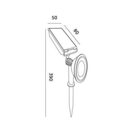 LED solarna svetilka s senzorjem LANCE LED/1xAA 4000K IP44 300 mAh