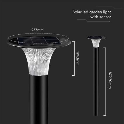 LED Solarna svetilka s senzorjem LED/15W/3,2V 4000K/6000K IP65 6000 mAh
