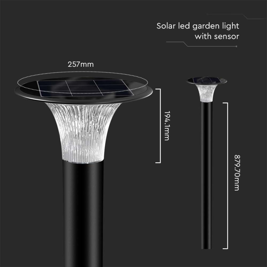 LED Solarna svetilka s senzorjem LED/15W/3,2V 4000K/6000K IP65 6000 mAh