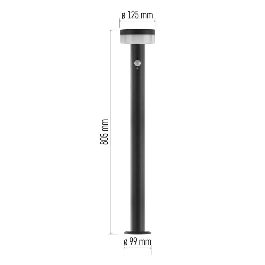 LED Solarna svetilka s senzorjem LED/2W/3,7V 1200 mAh IP44 80 cm