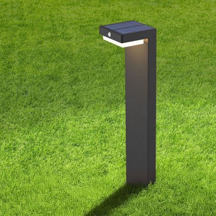 LED Solarna svetilka s senzorjem MALI LED/4,5W/3,7V 2000 mAh IP44 črna