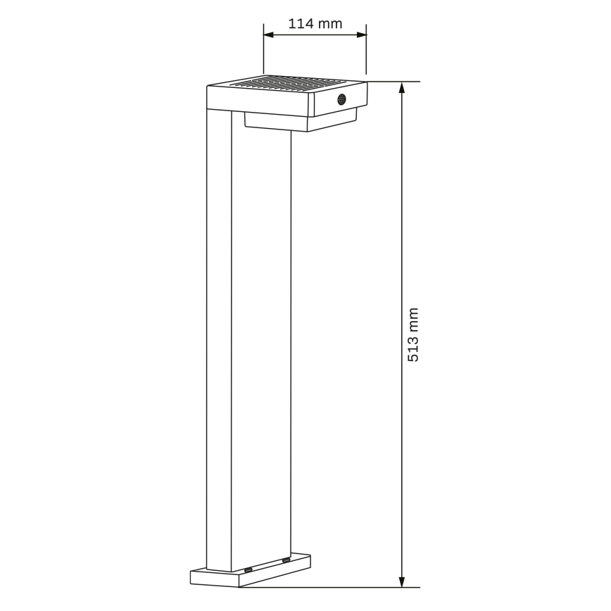 LED Solarna svetilka s senzorjem MALI LED/4,5W/3,7V 2000 mAh IP44 črna
