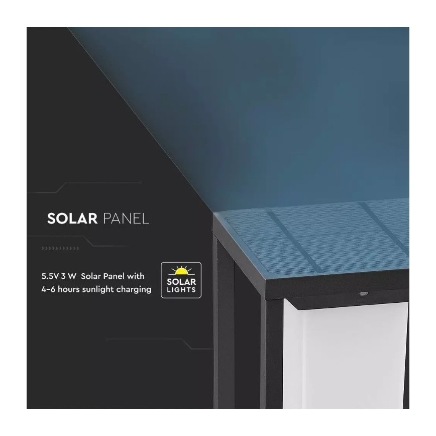 LED Solarna svetilka s senzorjem SAMSUNG CHIP LED/2W/3,7V IP65 2600 mAh