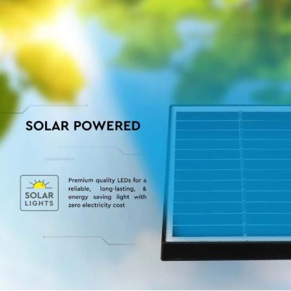 LED Solarna svetilka SPIKE LED/2W/5,5V IP65 3000K 1200 mAh