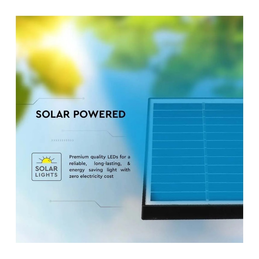 LED Solarna svetilka SPIKE LED/2W/5,5V IP65 3000K 1200 mAh
