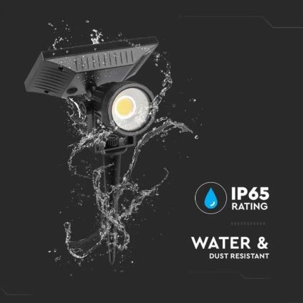 LED Solarna svetilka SPIKE LED/2W/5,5V IP65 3000K 1200 mAh