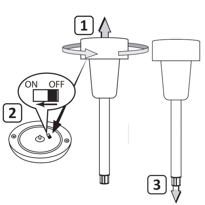 LED Solarna svetilka STIK LED/1,2V 40 mAh IP44