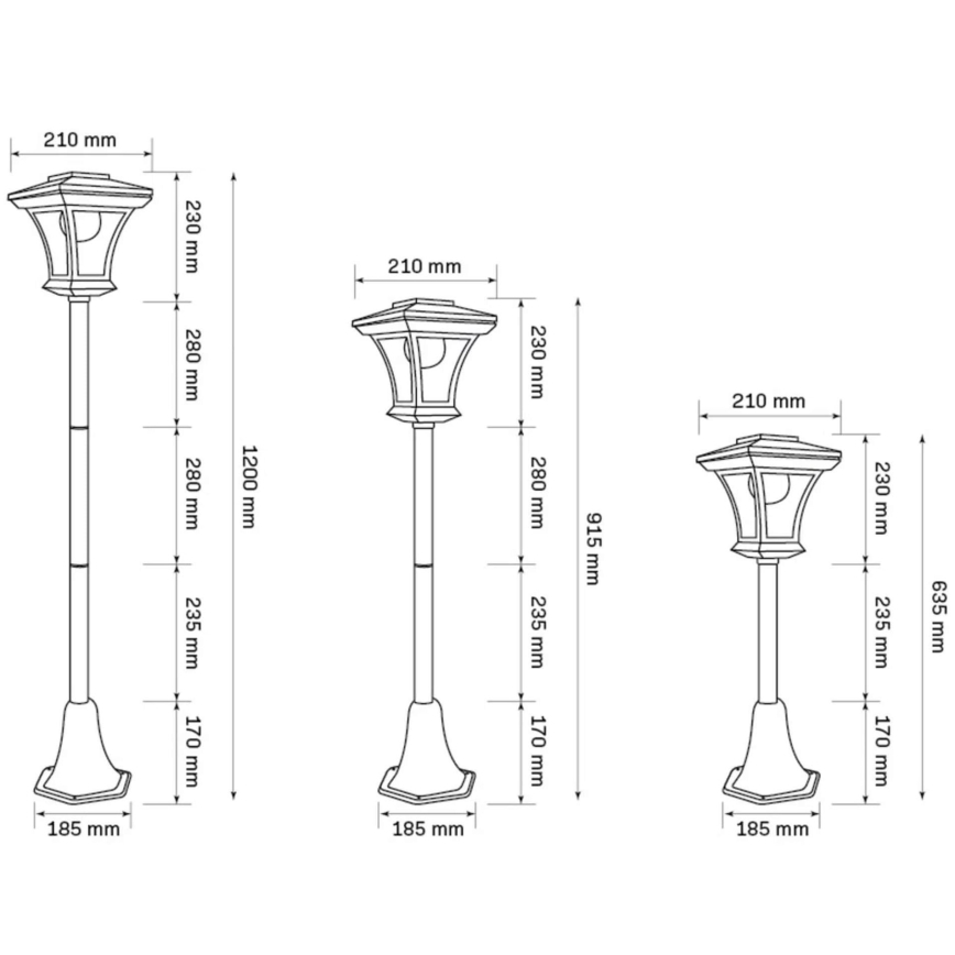 LED Solarna svetilka TIRANA LED/1,6W/1,2V 600 mAh IP44 črna