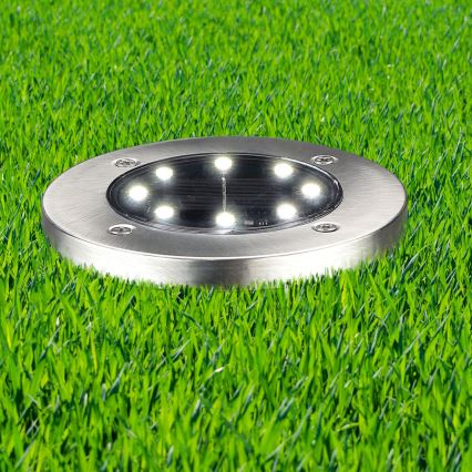 LED Solarna svetilka za dovozno pot SOLLY LED/1,2V 6500K pr. 11,5 cm 300 mAh IP44 mat krom