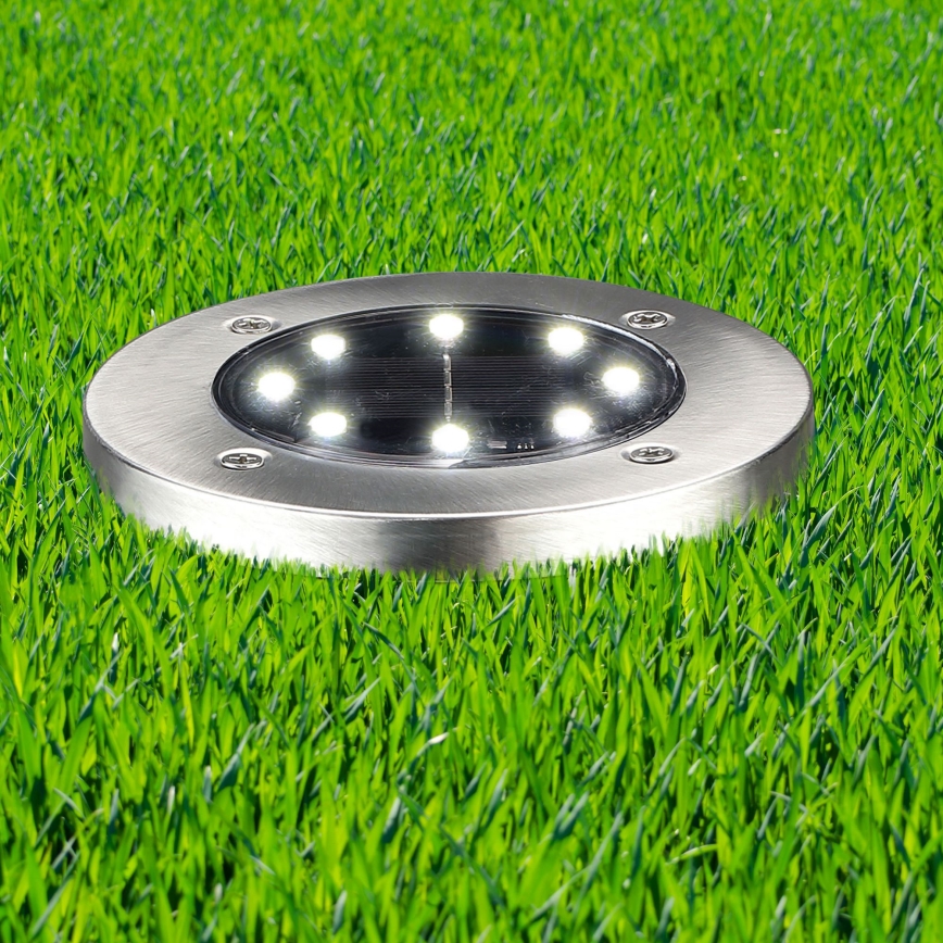 LED Solarna svetilka za dovozno pot SOLLY LED/1,2V 6500K pr. 11,5 cm 300 mAh IP44 mat krom