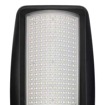 Zatemnjevalna LED solarna ulična svetilka z vgrajenim senzorjem VENICE LED/200W/3,2V 12000 mAh IP65 črna + daljinski upravljalnik