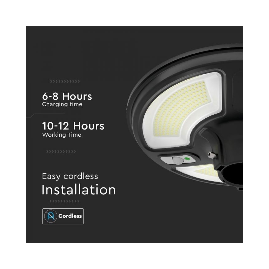 LED Solarna ulična svetilka s senzorjem LED/10W/3,2V IP65 4000K + Daljinski upravljalnik
