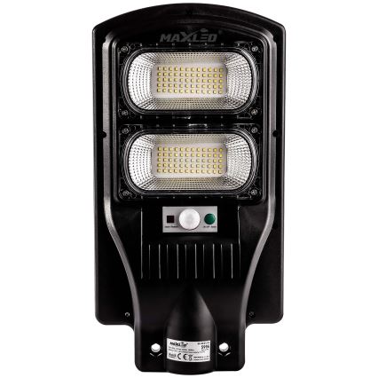 LED Zatemnitvena solarna ulica svetilka s senzorjem LED/120W/6V 6500K IP65 črna + Daljinski upravljalnik