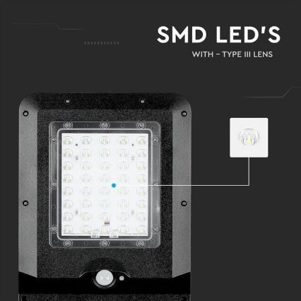 LED Solarna ulična svetilka s senzorjem LED/15W/7,4V 4000K IP65 10800 mAh